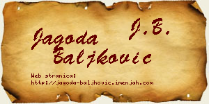 Jagoda Baljković vizit kartica